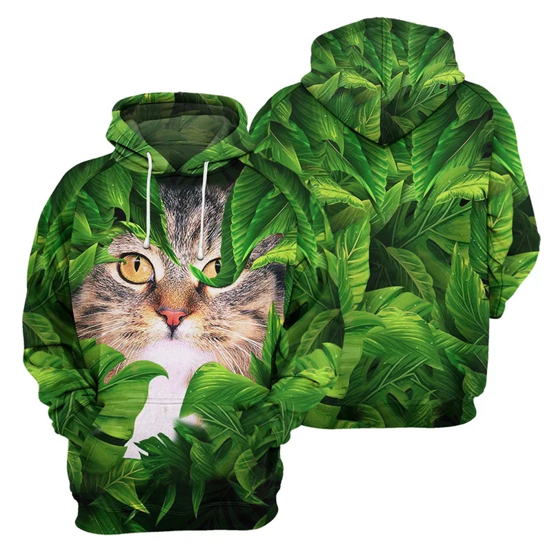 British Shorthair Cat 3D Print Hoodie Men Long Sleeve Pullovers Spring Autumn Street Oversized Cute Cats Pattern Hoodies Tops