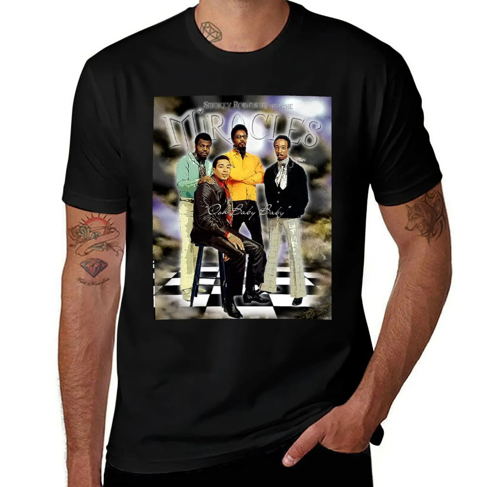 Smokey Robinson & The Miracles Ooh Baby Baby D-2 Poster T-Shirt Relaxed Casual Short Sleeve Tee T-Shirt