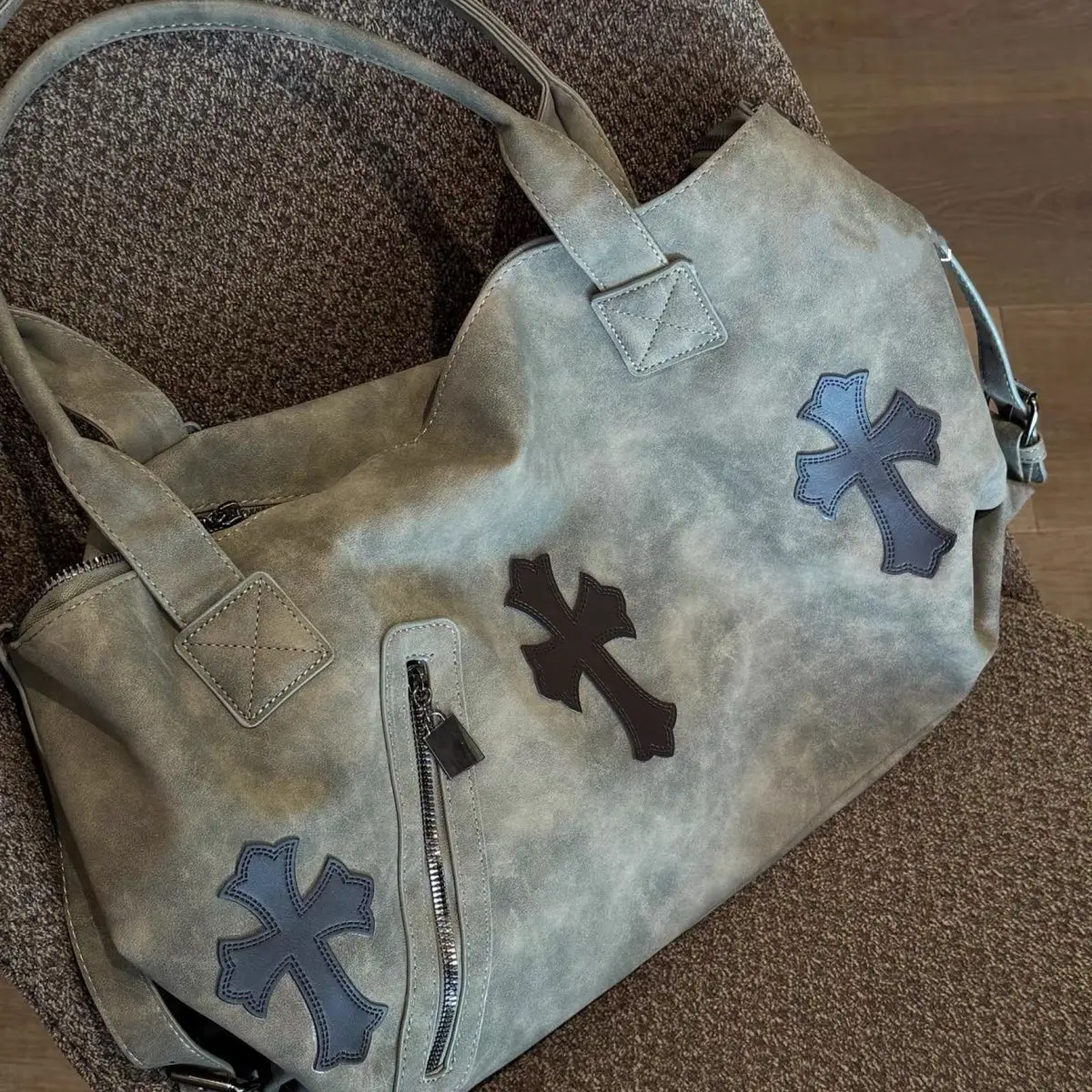 

Top Fashion DIY Working Shopping Bag Heavy Industry Retro Bag Bags 2026 NEW Trendy Tote Women's Handbags Shoulder Bag Large