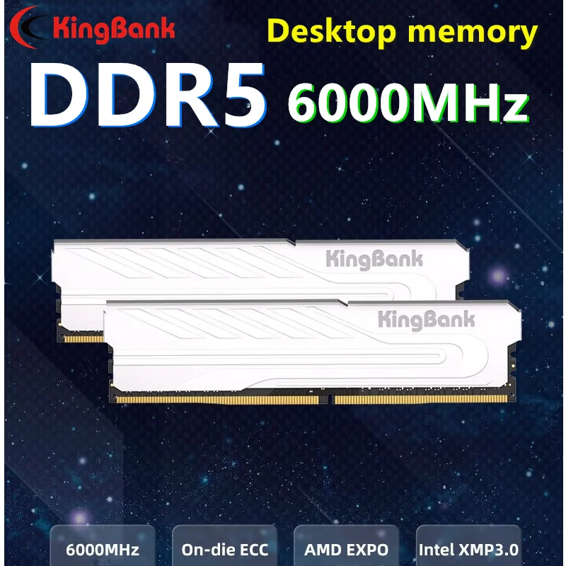 KingBank DDR5 RAM 16GB Desktop Gaming Memory 32GB (2x16GB) 6000MHz