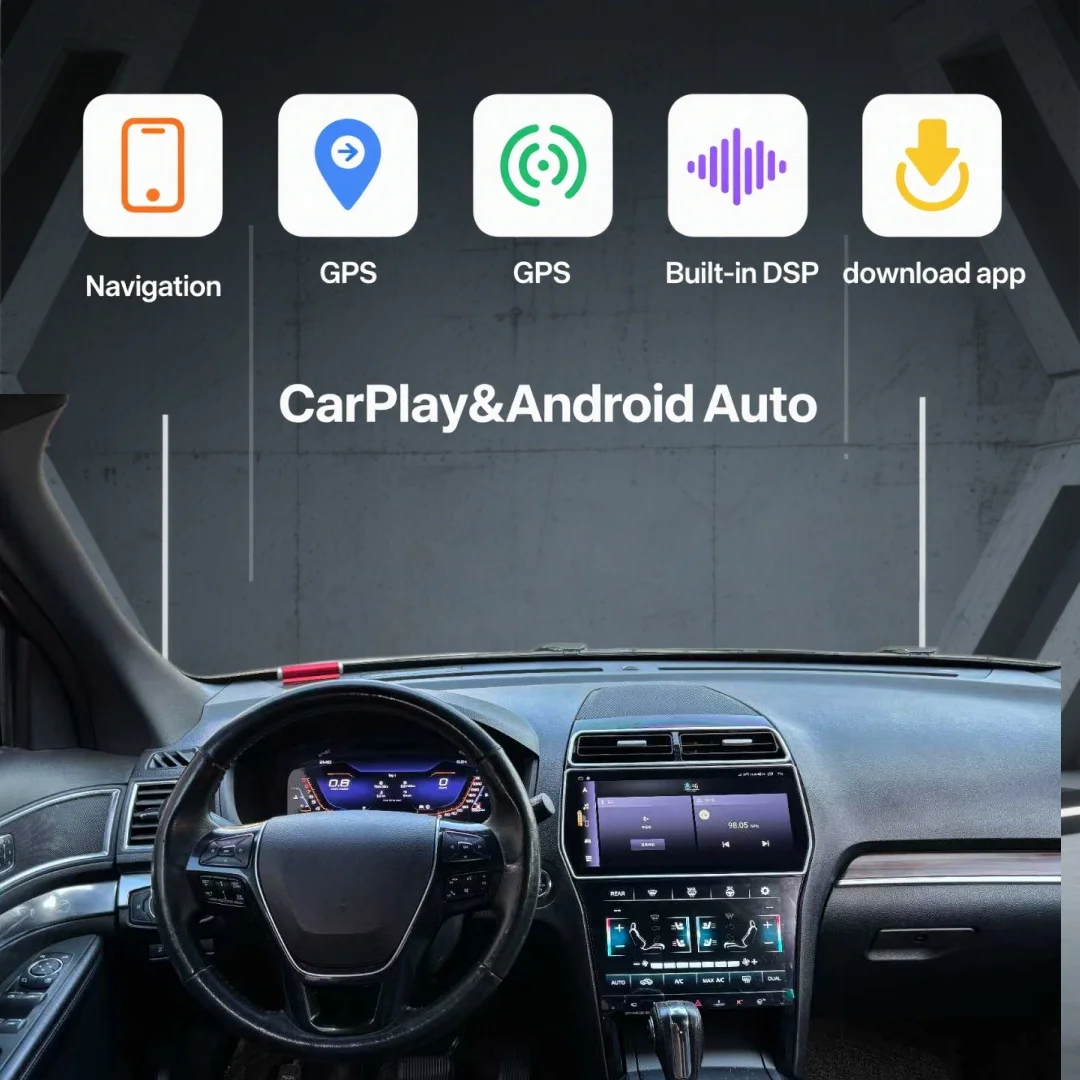 

Android 14.0 Car Radio Multimedia Player For Ford Explorer 2011-2019 Carplay Navi Auto Stereo HeadUnit Dashboard Digital Cluster