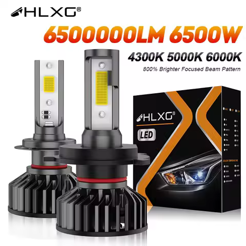 6500W H4 H7 LED Headlights Canbus H8 H9 H11 9005 HB3 9006 HB4 Led Bulbs 4300K 5000K 6000K Automobile Kit 12V Turbo Fog Lamps 24V