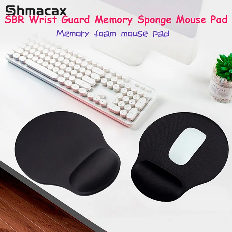 Mouse Pad preto com Wrist Rest Pad, Anti-Slip Gaming Mousepad, Mouse Mat, PC, Laptops, Acessórios de teclado