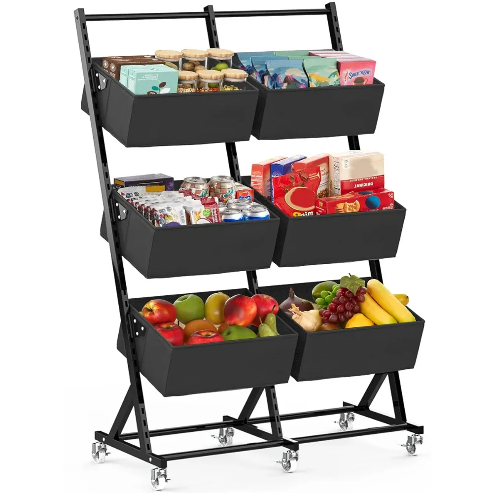 

Stackable Fruit Basket Stand for Kitchen Pantry, Metal Wire Rack Organizer for Vegetable Snacks Jars Bins Containers