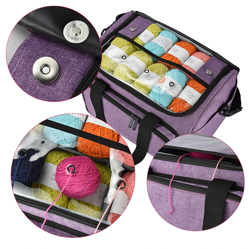 Portable Knitting Bag Wool Crochet Hooks Thread Yarn Storage Bag Sewing Needles Organizer Sewing Accessories