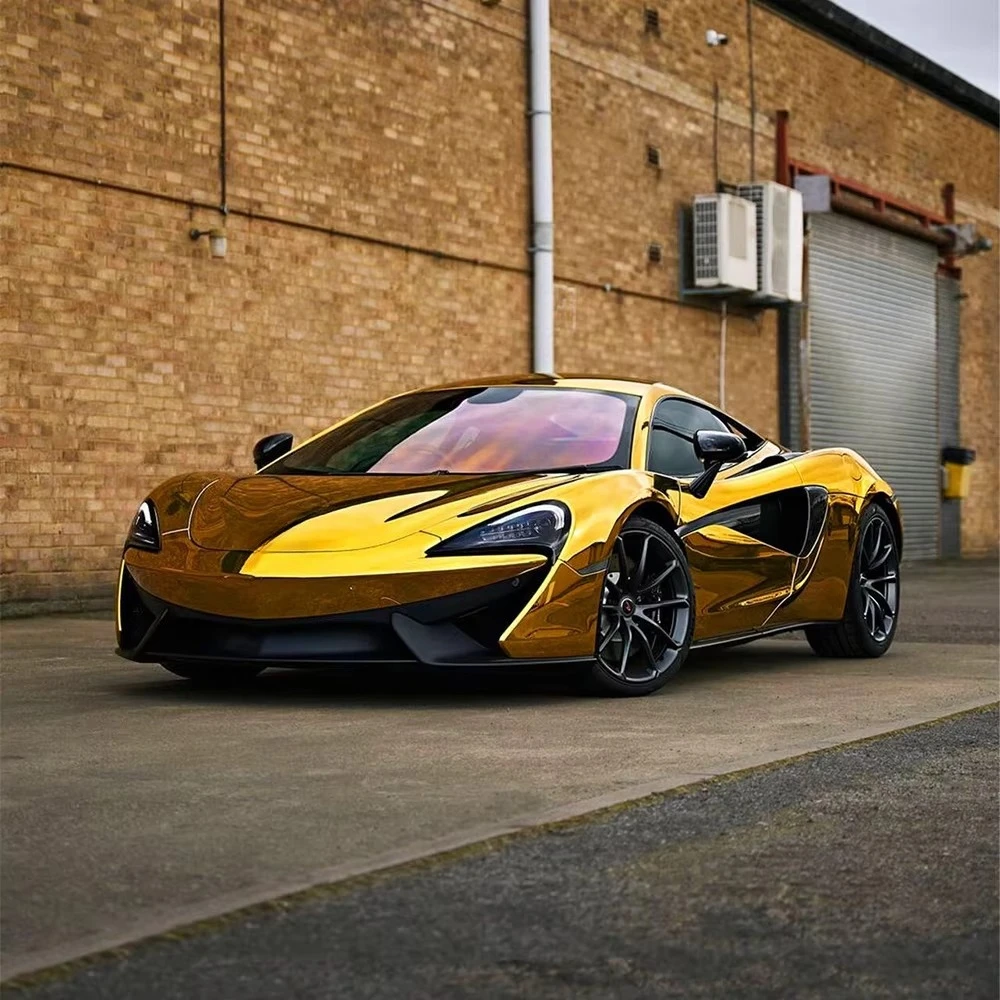 

Factory Wholesale PET Liner Air Bubble Free Removable Glue Mirror Chrome Gold Car Wrap Vinyl