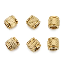 20pcs/lot 5mm Hole Stainless Steel Loose Beads for Jewelry Making Gold Texture Spacer Beads DIY Necklace and Bracelet Supplies