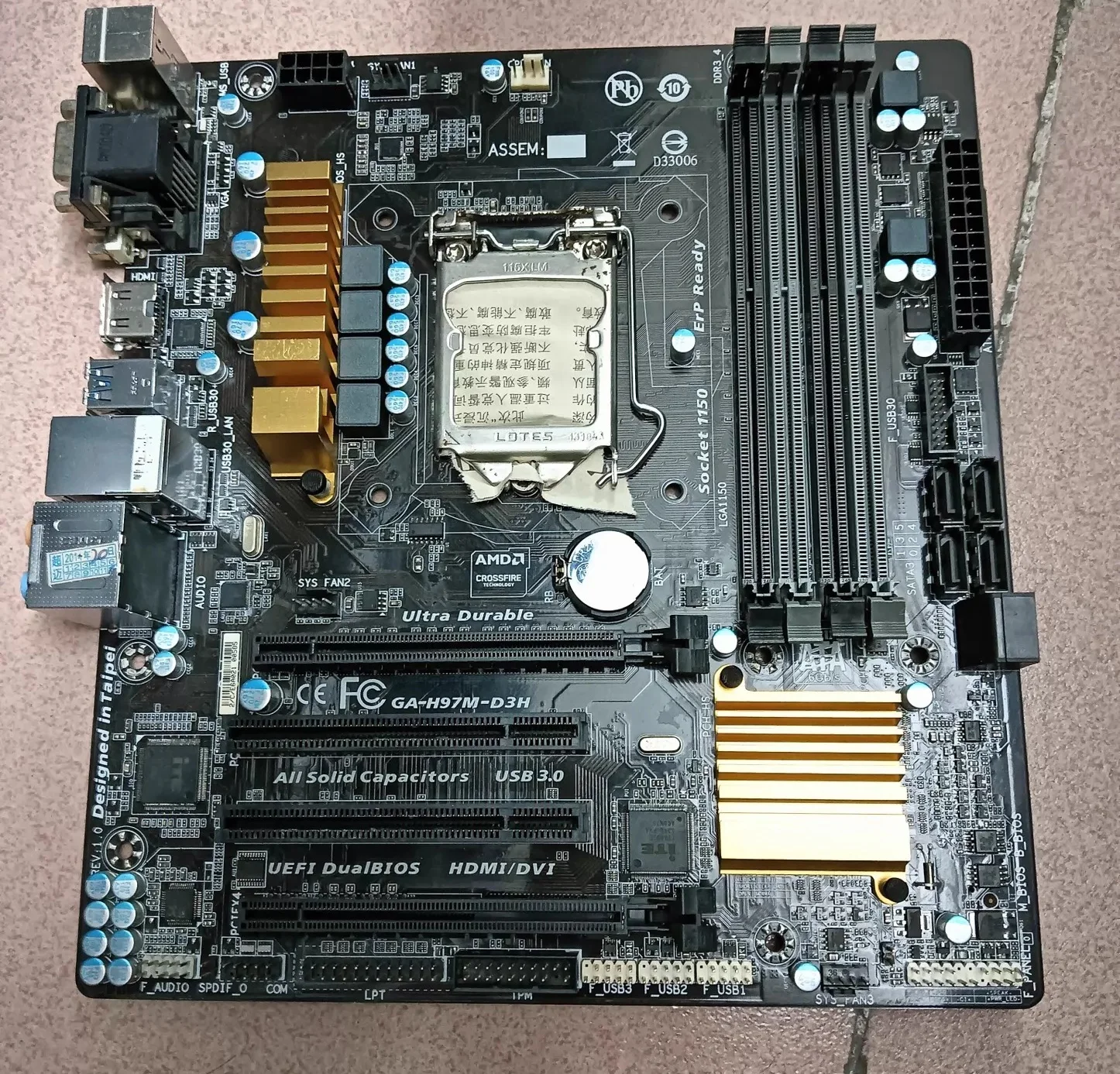 Compatible with GA-H97M-D3H motherboard, 32GB PCI-E 3.0, HDMI, LGA 1150, DDR3 Micro ATX H97 motherboard