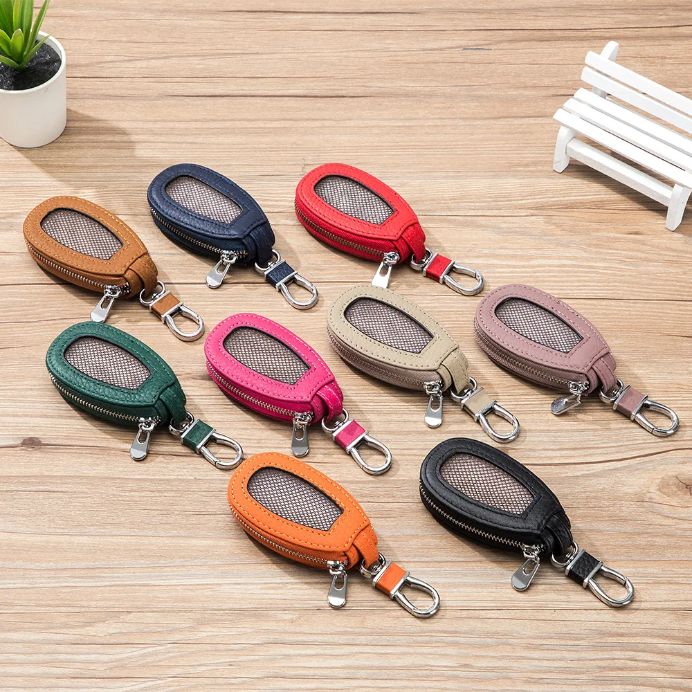 New Genuine Leather Cover for Smart Car Key Men Women Key Holder Casual Keychain Bag Keys Housekeeper Organizer Wallet Versatile