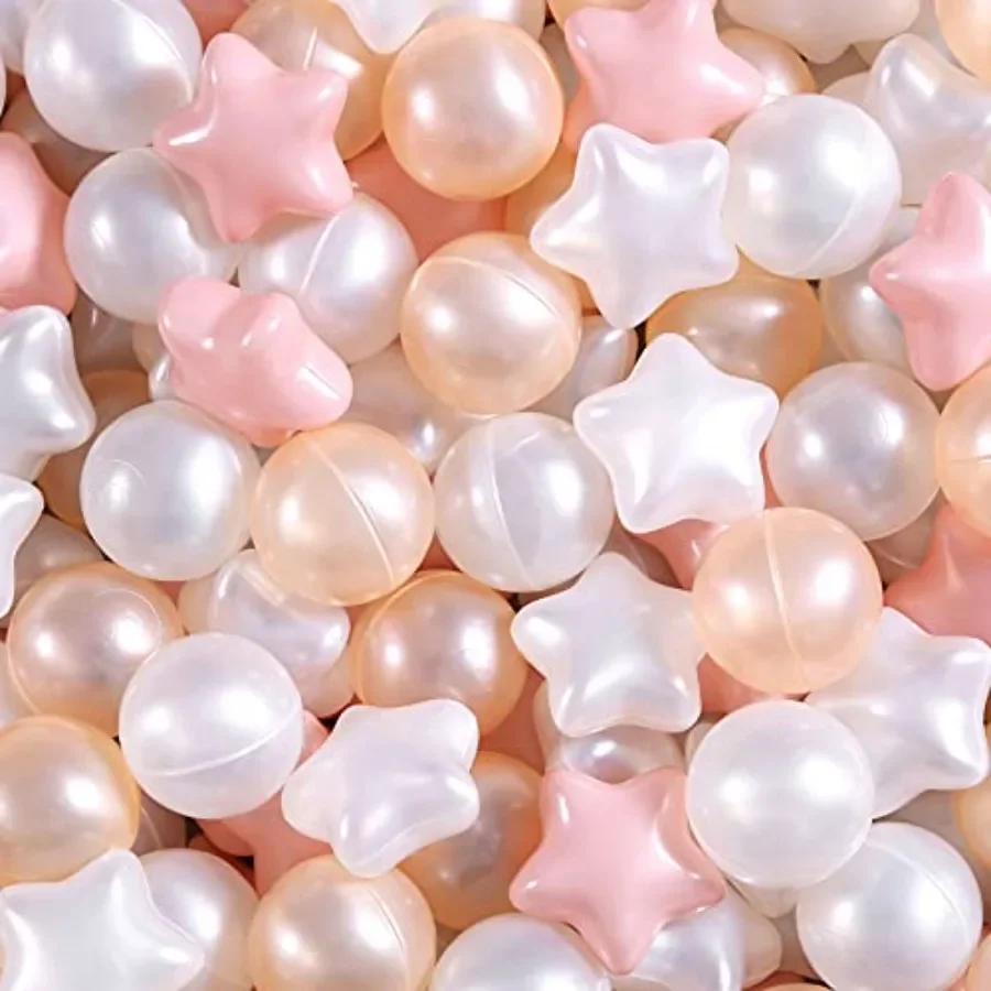 

Ball Pit Balls 500, Star Shapes for Babies Kids Playpen Plastic Balls for Babies Ball Pool Puppy Playballs