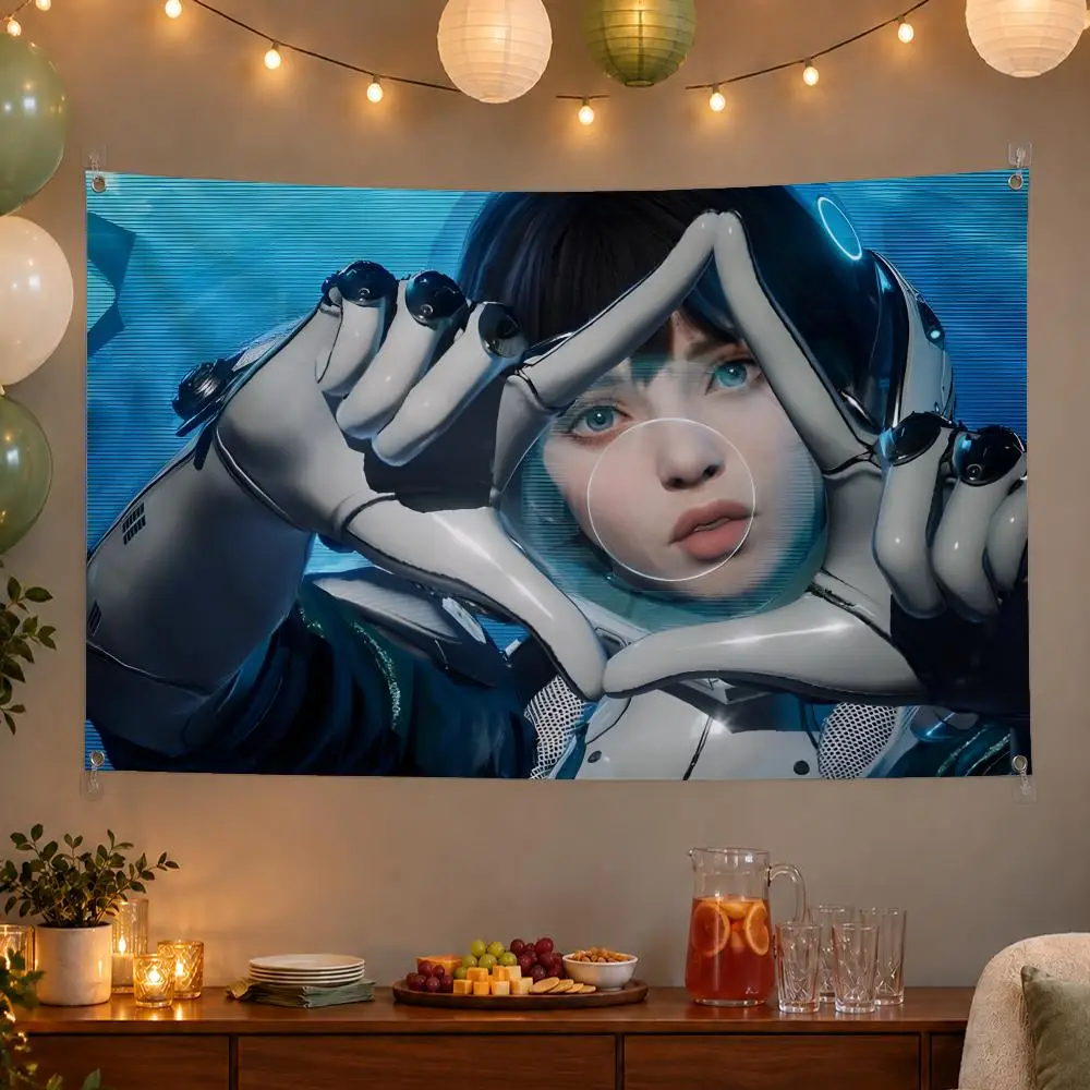Futuristic Game The First Descendant Flags Wall Hanging Banner Indoor Outdoor Party Home Wall Decor Backdrop