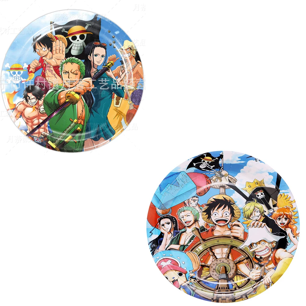 10pcs/lot One Piece Theme Baby Shower Kids Girls Favor Happy Birthday Party Tableware Disposable Paper Plate Decoration Plates