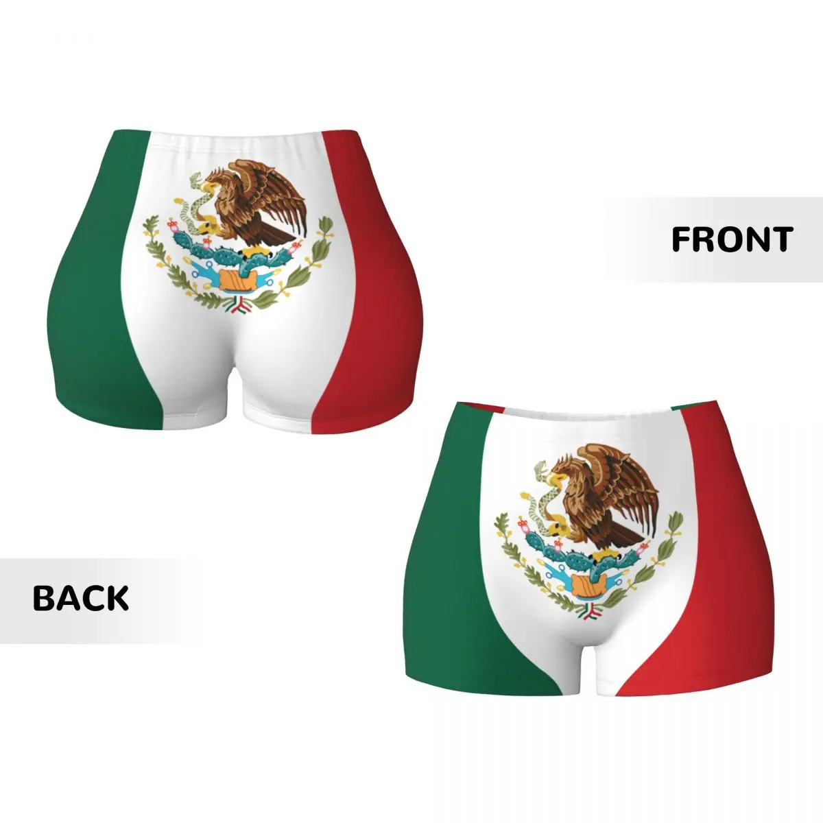 Ginásio feminino Push Up Shorts, Shorts Esportivos de Corrida, Elasticidade, Raspar Bunda, Bandeira do México, Roupas Femininas