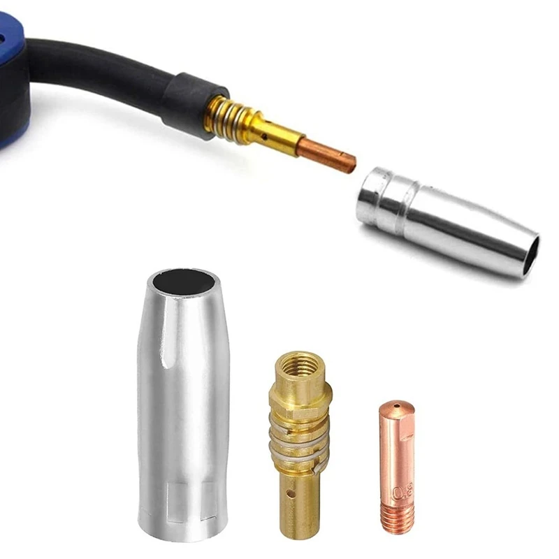 1Set 15AK Welding Torch Consumables 0.6Mm MIG Torch Gas Nozzle Tip Holder Of 15AK MIG Welding Torch