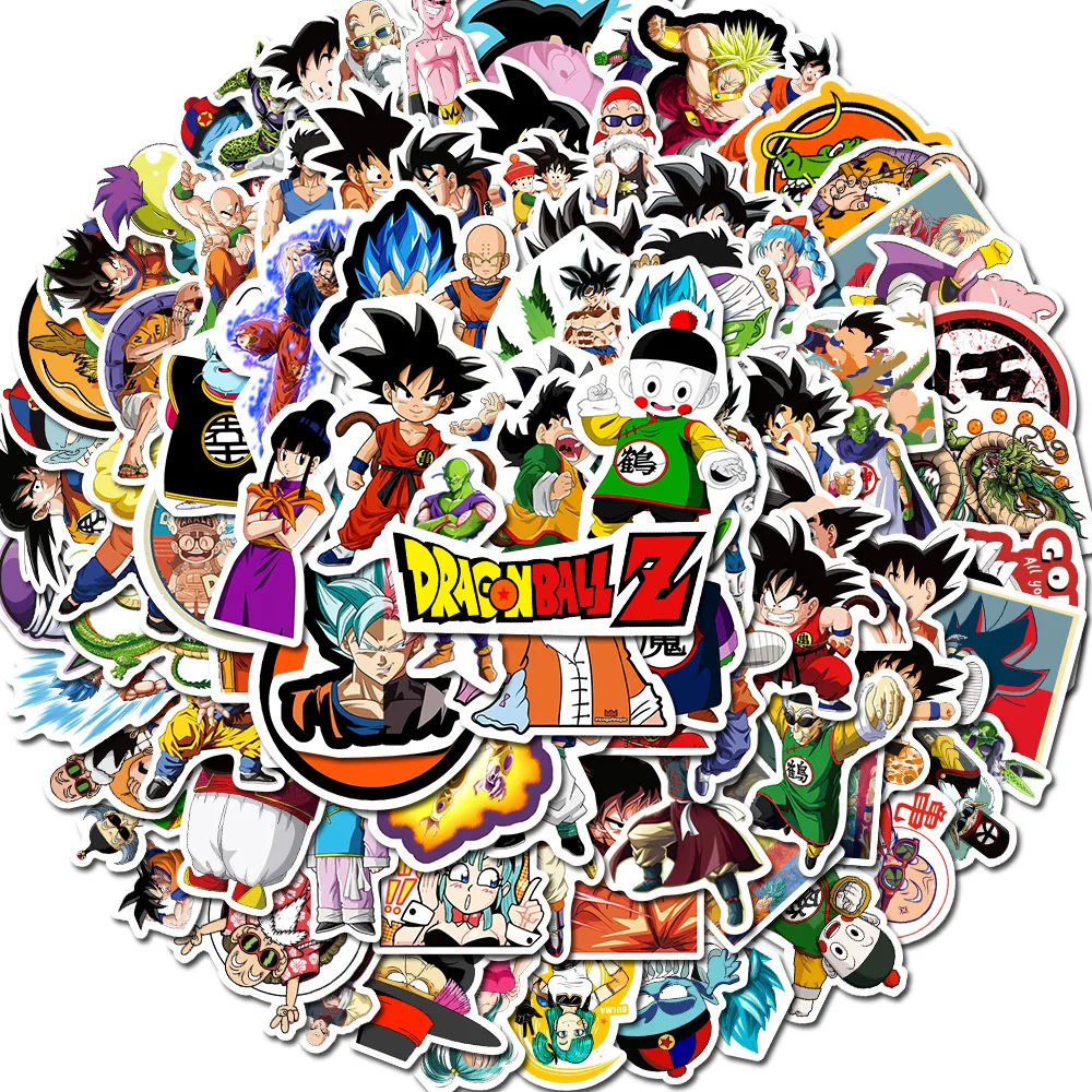 50 buah stiker Anime Dragon Ball untuk anak-anak grafiti Skateboard Laptop botol air sepeda motor stiker kartun stiker mainan