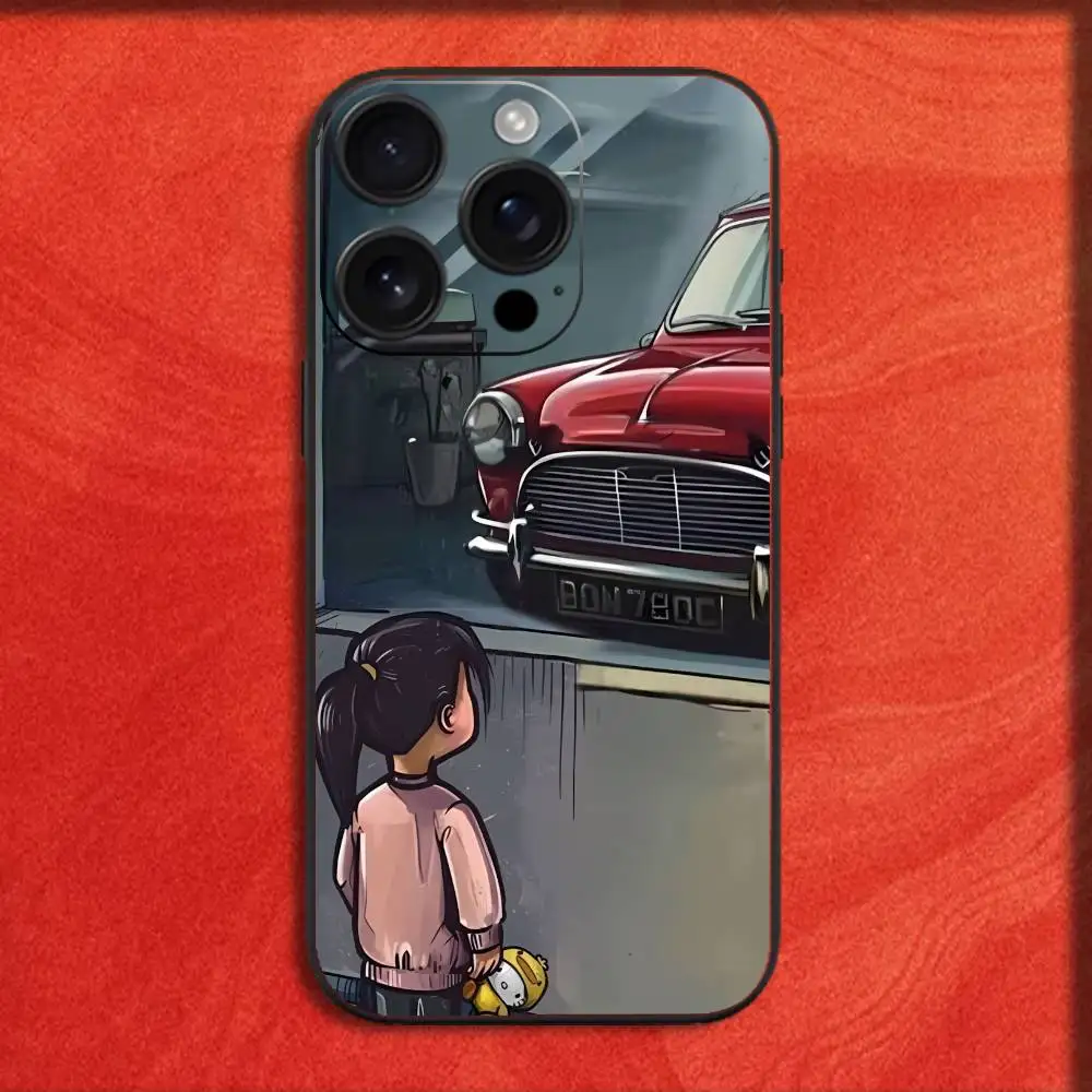 소년 스포츠카 JDM 드리프트 폰 케이스 아이폰 17,16,15,14,13,12,11,프로,맥스,플러스,E,SE4,에어,미니 블랙 패션 커버