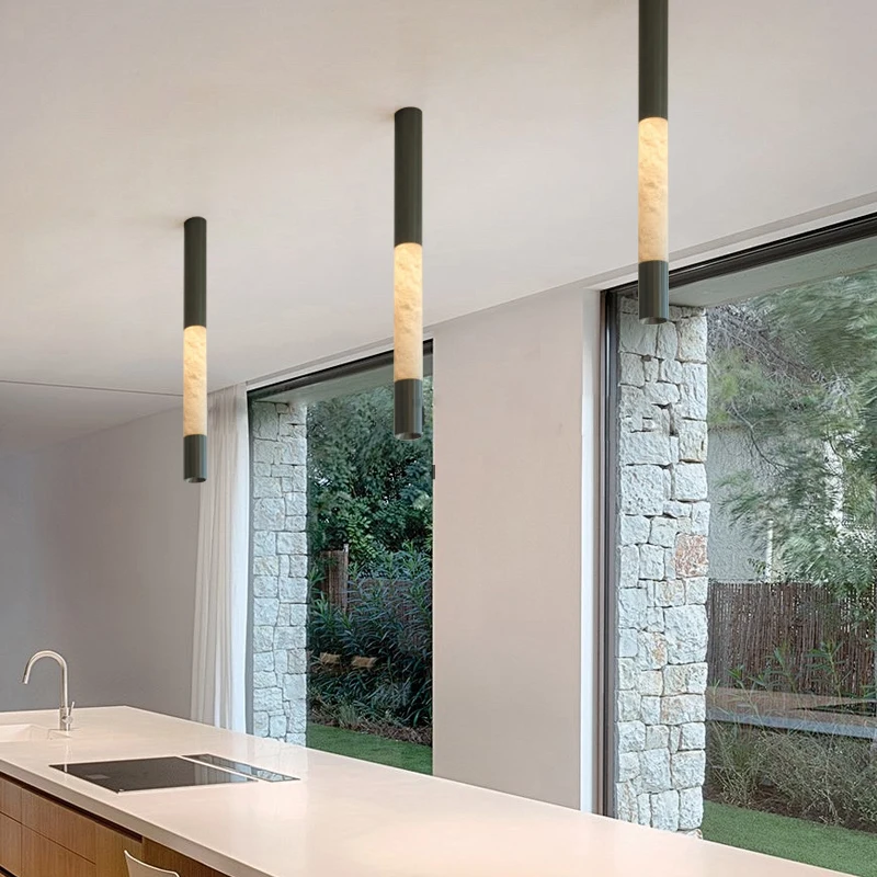 

3000K Роскошные мраморные потолочные светильники Длинные, светодиодные, домашний декор, бар, кухня, остров, Lamparas De Techo, черные скандинавские лампы, новый дизайн