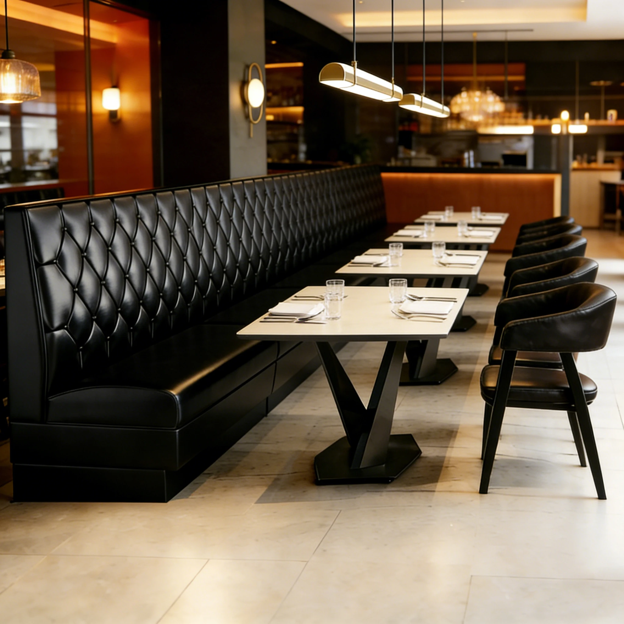 & Customizable High-End Comfy Commercial Furniture Restaurant Booth Sofa and Table Sets Fancy Restaurant Commercial Booth Sofa