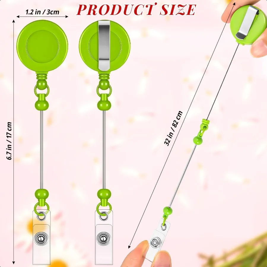 مطرز لتقوم بها بنفسك شارة بكرة عدة 9 قطعة بكرات شارة قابلة للسحب مقاطع للخرز شريط فارغ معرف اسم شارة حامل مع حزام لتقوم بها بنفسك Pr #3