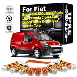 Car LED Interior Bulbs Light Kit For Fiat Bravo 500 500L 500X Idea Punto Linea Panda Tipo Qubo Fiorino Doblo Talento Toro Croma