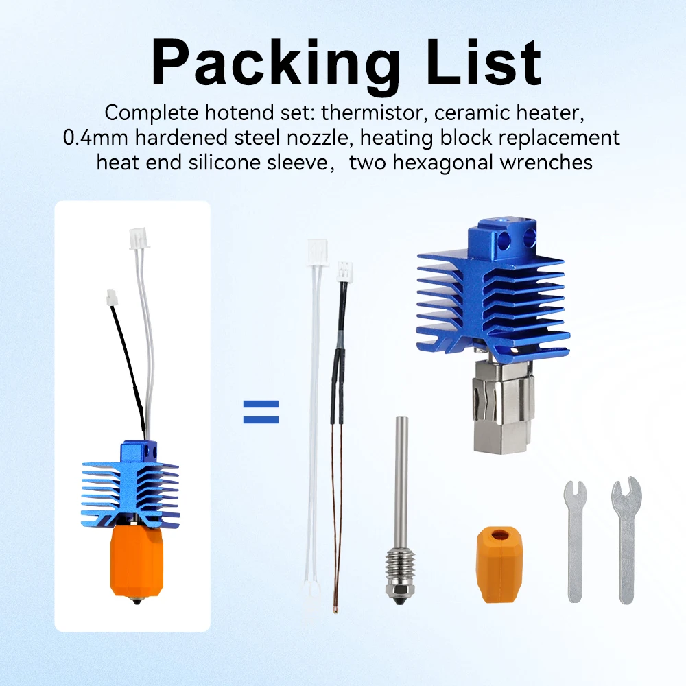 TZ5.0 Hotend-Kit für Bambu Lab P1P/P1S, einteilige Bimetall-Härtestahldüse, Hotend 0,4 mm für Bambulab X1/X1C 3D-Druckerteil – Detail 10
