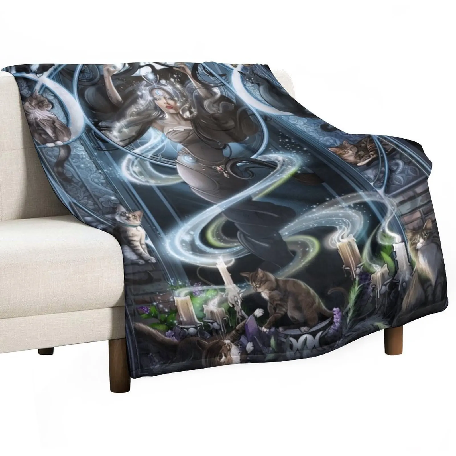 

Nyx Descending - House of Night Throw Blanket For Sofa Comforter Blanket Cute Blanket Plaid Plaid on the sofa