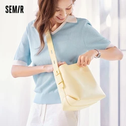 Semir Bucket Bag Women New Women Shoulder Bag Soft Leather Bag Popular Satchel Bag Commuter Christmas Bag