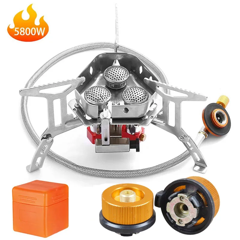 

Outdoor Camping Head Stove Portable Travel Picnic Gas Burner 5800W Big Power Windproof Foldable Gas Stove Camping Supplies