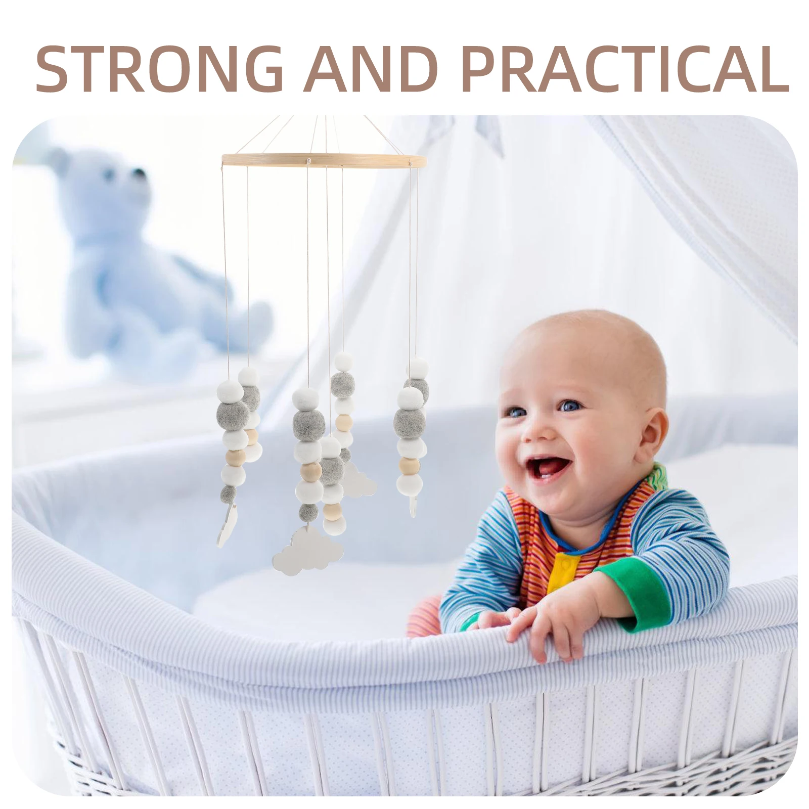 

Bohemian Cloud Shape Hanging Decoration Felt Ball Pendant Nursery Baby Bed Ornament For Girls Hanging Decorations