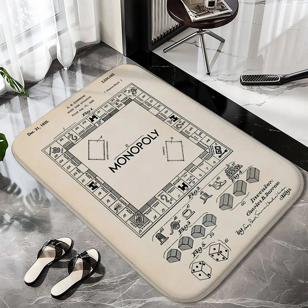 

Monopoly Game Floor Mat Printed Large Carpets Room And Bedroom Carpets Bathroom Anti Slip Door MATS Small Carpets