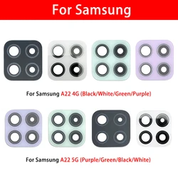 Objectif de caméra arrière pour Samsung A22 4G 5G A225F A226B, verre de caméra arrière avec autocollant de colle 3M, pièces de rechange