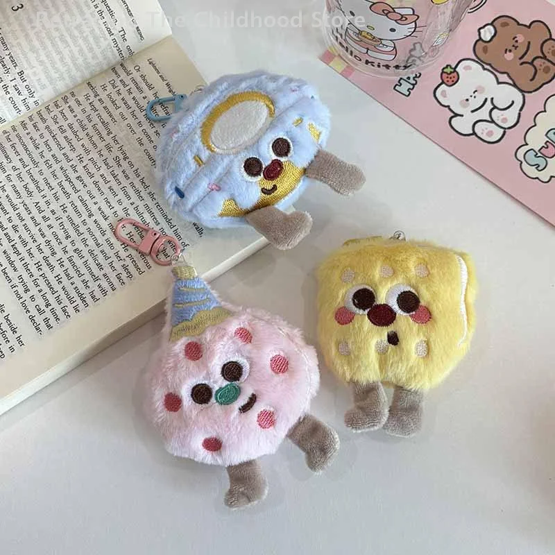 Nette Plüsch Cookies Schlüsselbund Cartoon Lebensmittel Puppe Spielzeug Für Frauen Mädchen Tasche Ornament Auto Anhänger Schlüsselring Kinder Geschenk Zubehör