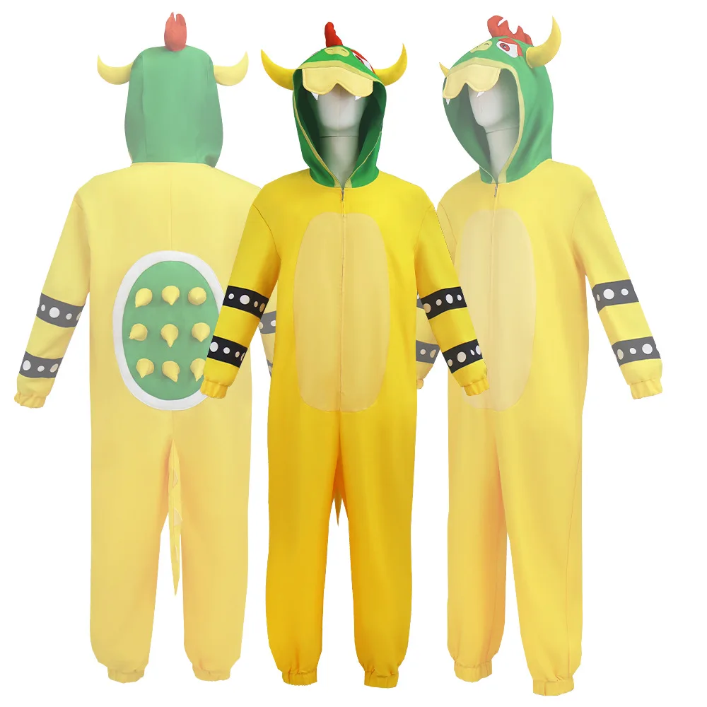 

Unisex Bowser Cosplay Jumpsuit & Yellow Cartoon Animal Pajamas Halloween Party Costume