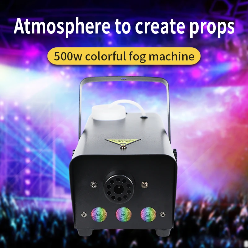 Mini 500W Led Rgb Draadloze Afstandsbediening Mistmachine Pomp Dj Disco Rookmachine Voor Feest Bruiloft Kerst Podium Led Fogger