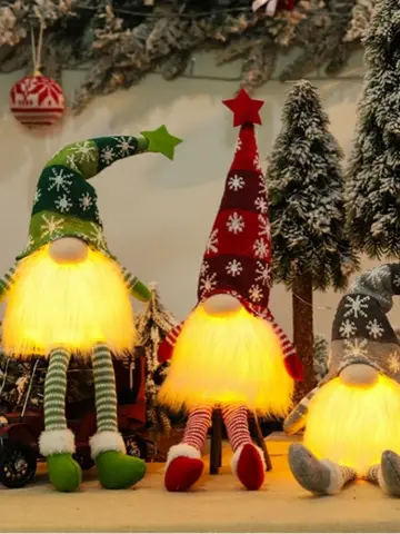 Kerstkabouter gezichtsloze pop nachtlampje vrolijke kerstversiering voor thuis vakantie ornament kerstcadeau Navidad nieuwjaar