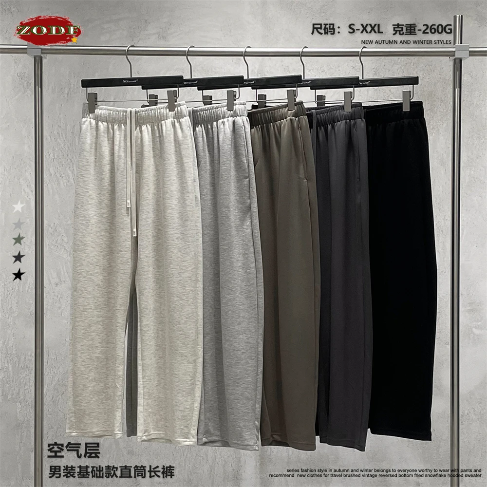 

ZODF 2026 Spring Man Loose Straight Pants Unisex Basic Sport 260gsm Trousers Sweatpants Brand Streetwears HY1195