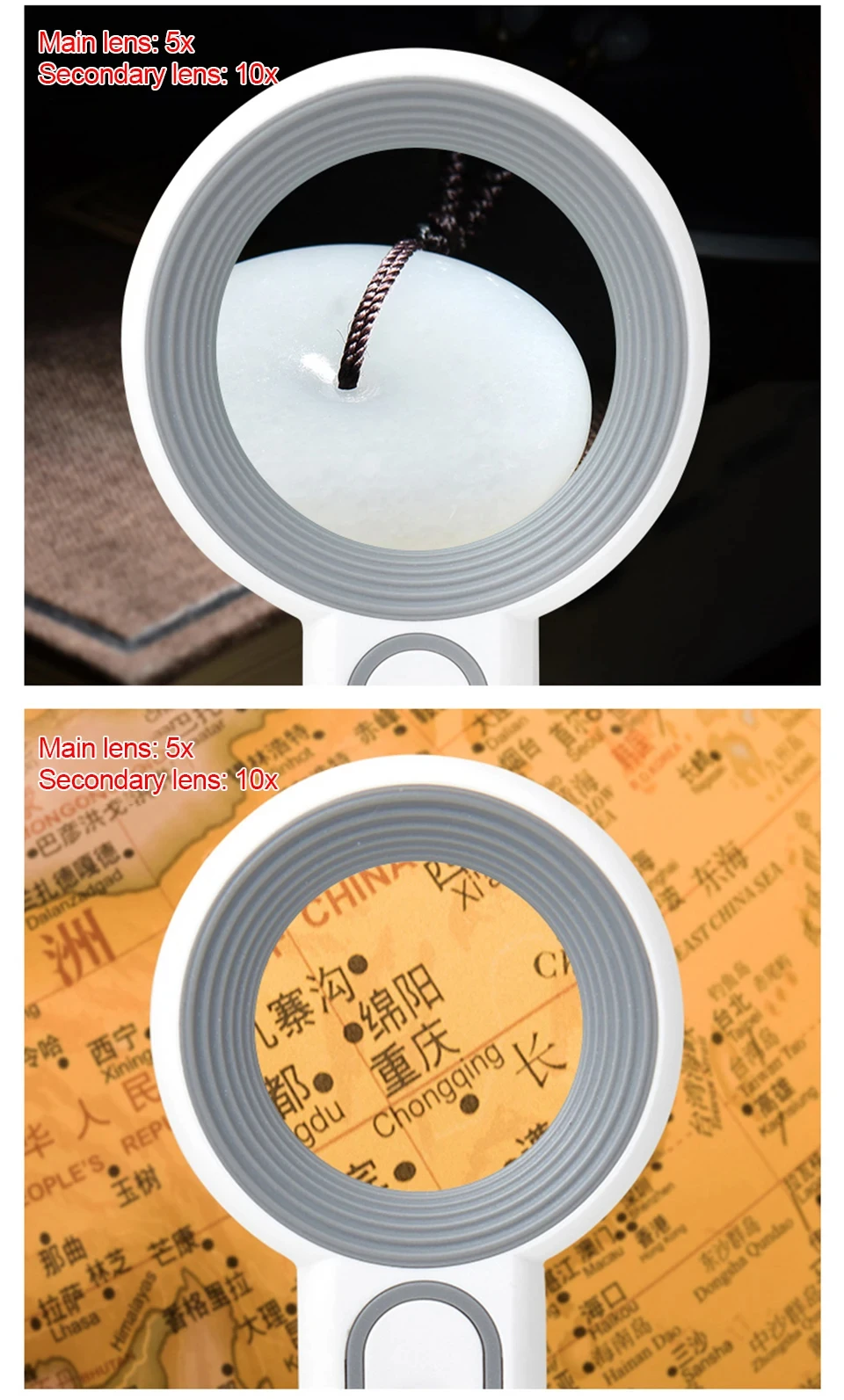 Wiederaufladbare Handlupe, 3 Beleuchtungsmodi, beleuchtete Lupe mit LED-Licht für Senioren, Lesereparatur – Detail 20