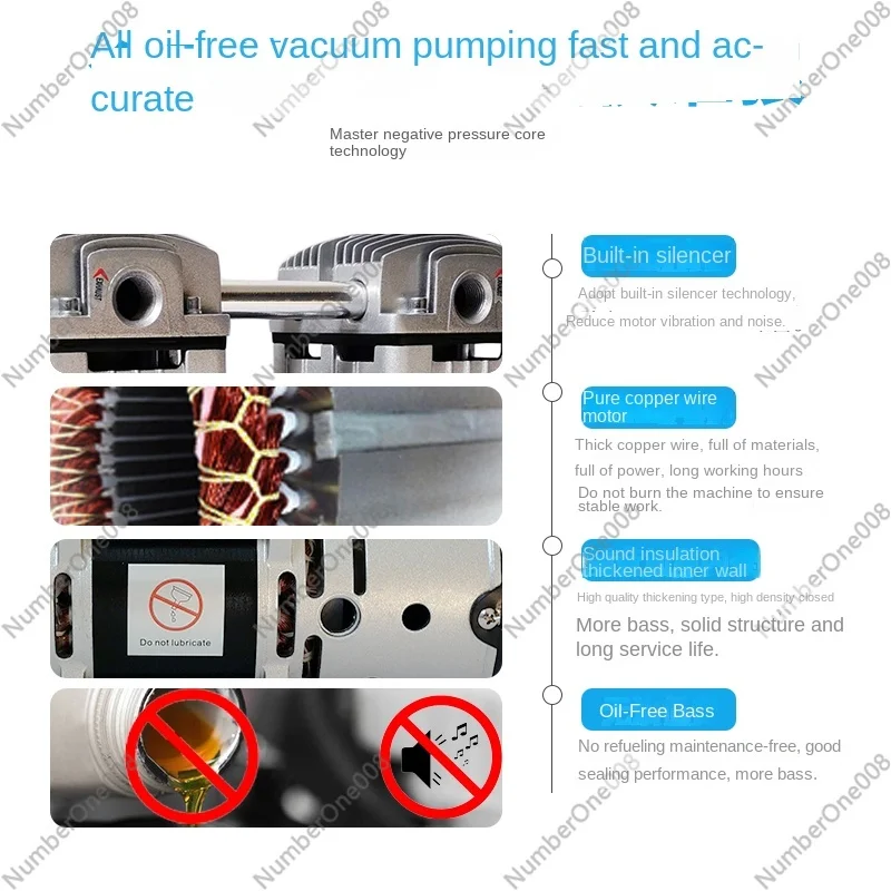 Oil-Free Vacuum Small Industrial Mute Micro Negative Pressure  Vacuum Pump Large Flow