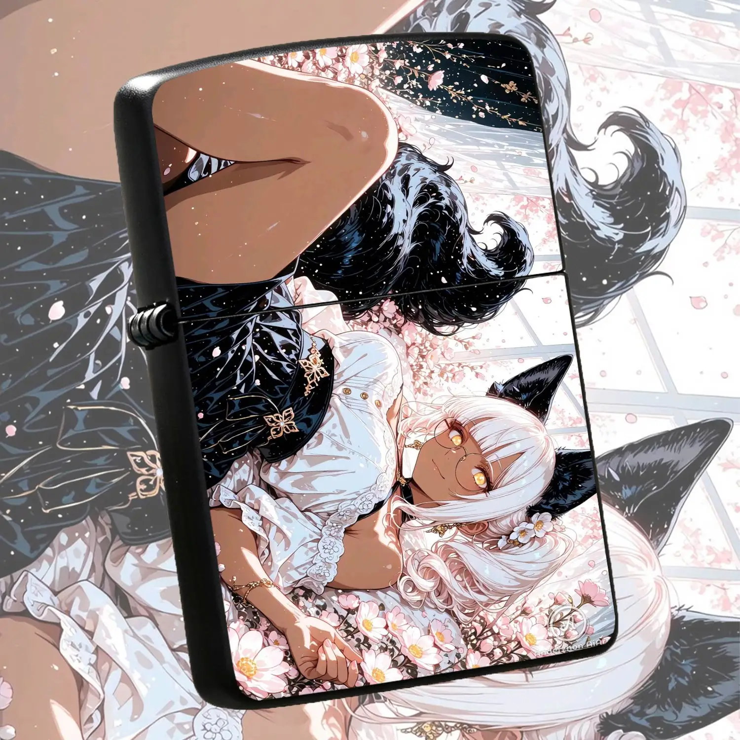 Anime Sakura Fox Girl Print Portable Lighter, Exquisite Aesthetic Character Art Accessory, Trendy Stylish Daily Carry Item, Creative Souvenir Gift For Anime Lovers, Ideal For Gifting And Daily Use In All Scenarios A Humorous And Interesting