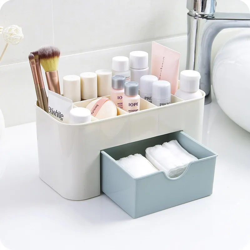 Drawer Cosmetics Organizer Household Makeup Brush Organizer Box Desktop Jewelry Skin Care Lipstick Mask Compartments Storage Box