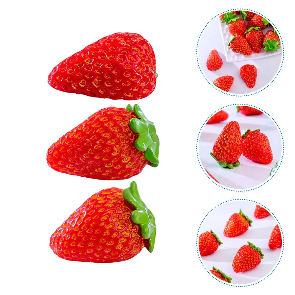 

12 Pcs Artificial Strawberries Decor Lifelike Simulation Birthday Photo Props Mini Fake Fruits Red Color Durability