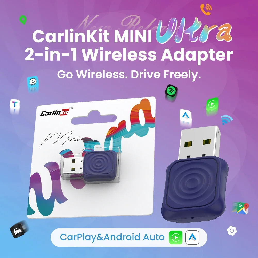 

Беспроводной адаптер CarPlay MINI 5 Pro/Mini Smart CarPlay Box для автомобиля: подключение по Wi-Fi и Bluetooth, функция Plug and Play