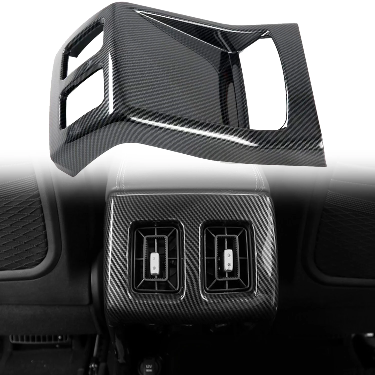 

Car Accessories For Kia Sorento MQ4 2021 2022 2023 ABS Carbon Fiber Printed Interior Rear Air Vent Outlet Cover Trim 1pcs