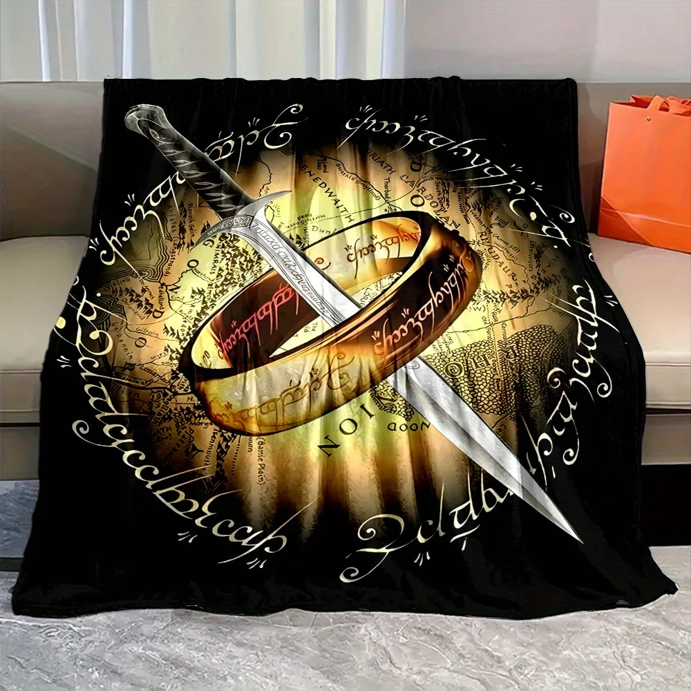 Fantasy Map Throw Blanket Cozy Fleece Medieval Adventure Pirate Scroll Sword Art Home Decor Couch Blanket Gift