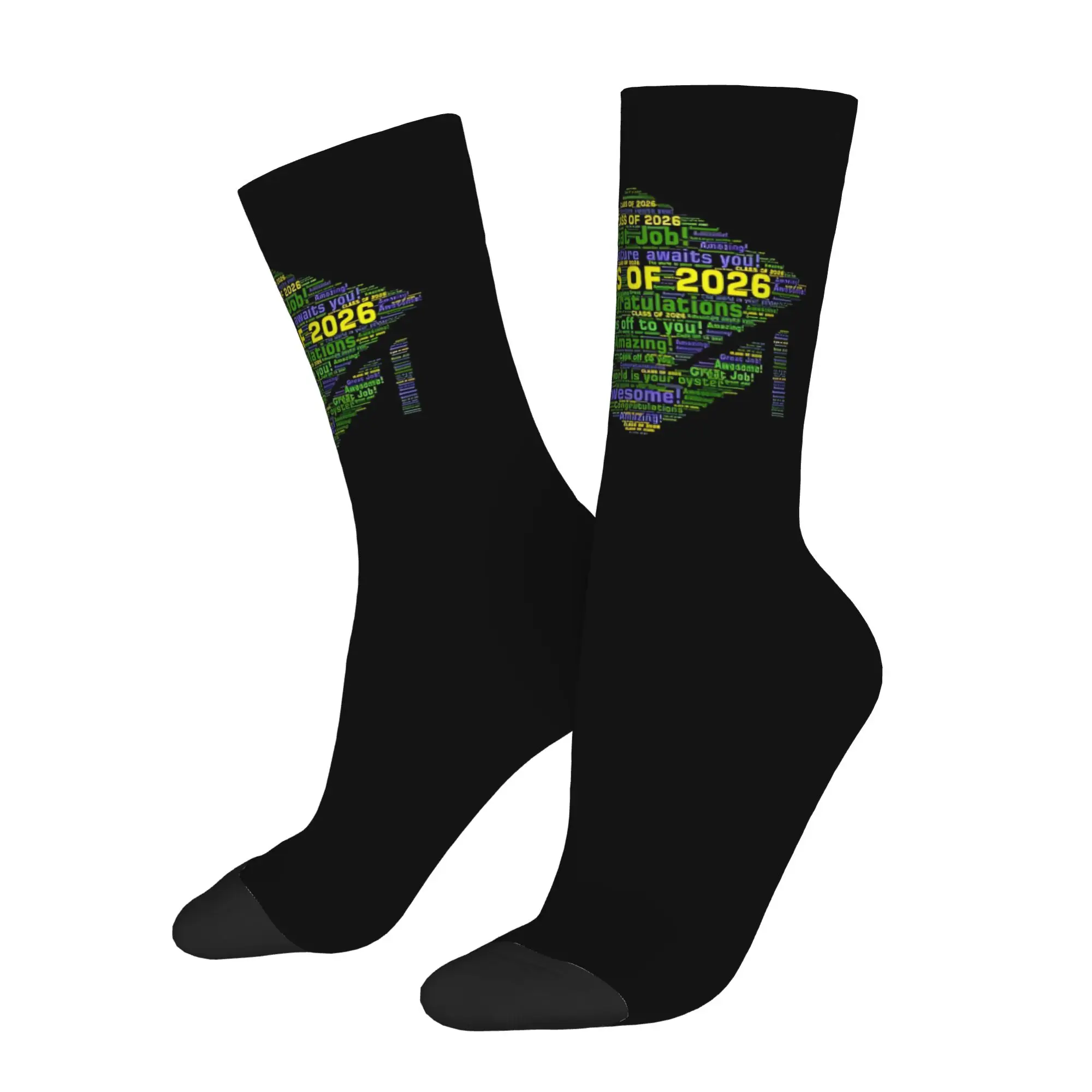 Funny Sock Graduation in 2026 Class Of 2026 Rock Quality Pattern Printed Men Crew Socks Novelty Men's Socks