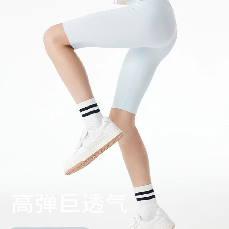 thin ice silk quick-drying breathable baby kidsren's tennis sports fitness yoga five-point mid-length pants