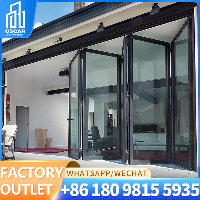 

Customizable EuropeanStyle DoubleFolding Bifold Door Ideal for Commercial Spaces Factory Direct Sale Bifold Door