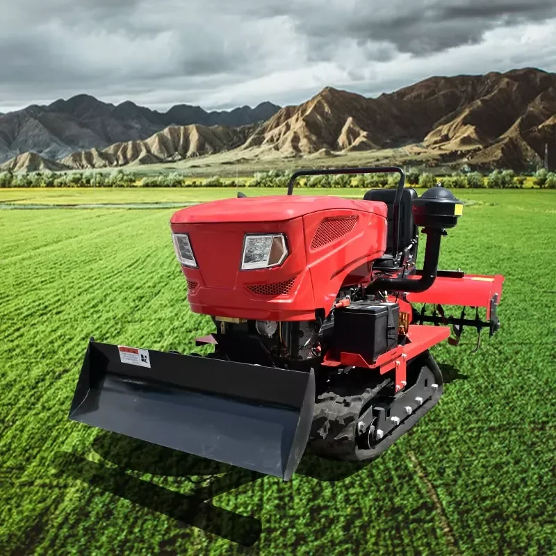 35HP Mini Diesel Rotary Tiller Weeder Multifunctional Garden Tools for Outdoor Use Crawler Tractor Changchai Engine High