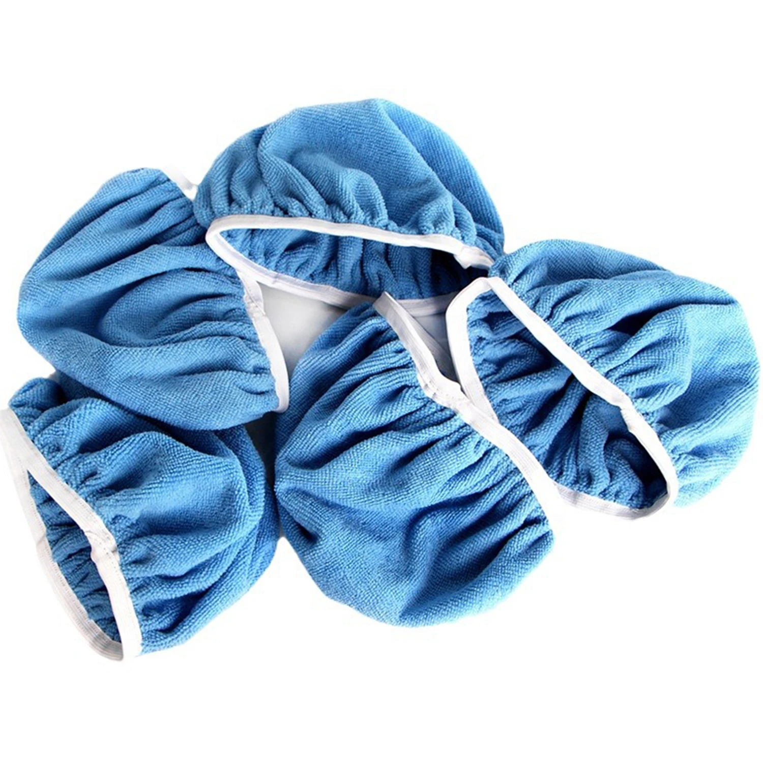 Fleece/Microfiber Thickened Elastic Band Flat Mop Cloth Coral Replacement Rotary Mop Cleaning Pad For Bathroom