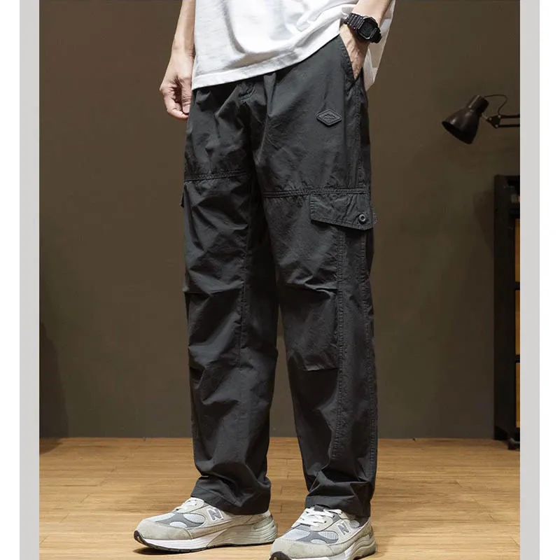 Sports outdoor mountaineering pants men street casual pants autumn winter 2024 new straight leg loose cargo pants